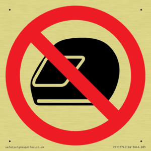 P920 Prohibition: No motorcycle helmets